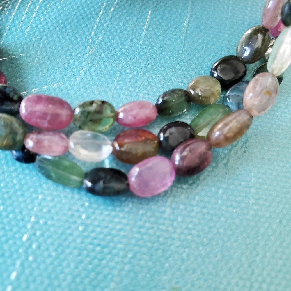 Tourmaline Necklace w/ Glass Cabochon & Bracket - Picture 12 of 16